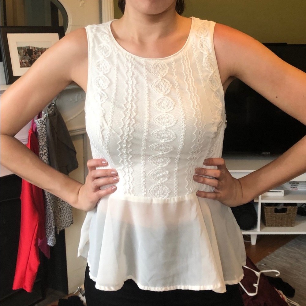 White flowy blouse